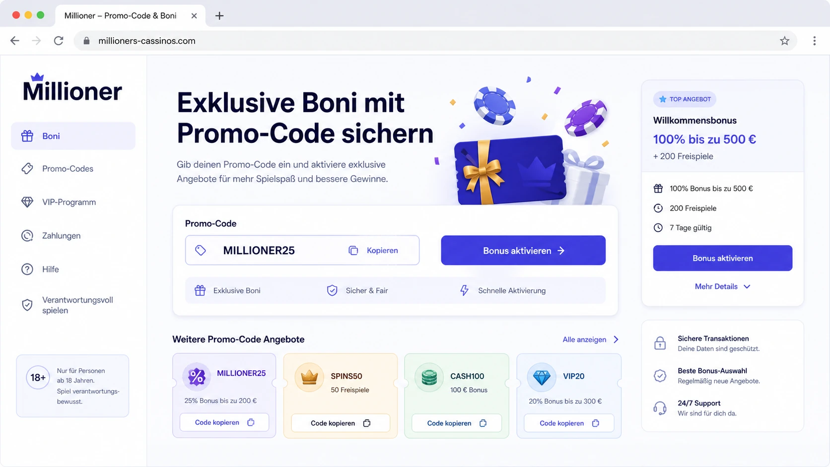 Millioner Casino Bonus und Promo Code richtig verstehen