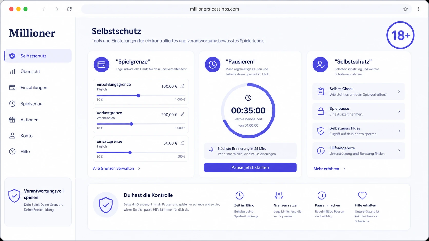 Verantwortungsvolles Spielen
